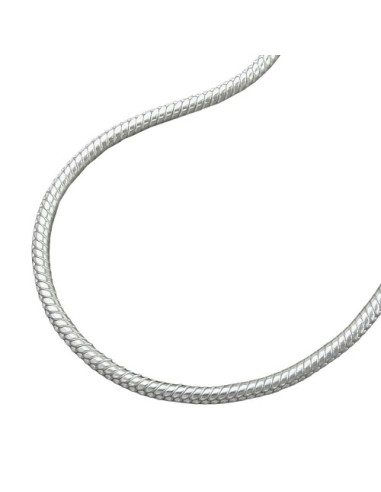 Halsband 1,3mm Round Snake Kedja Silver 925 36cm