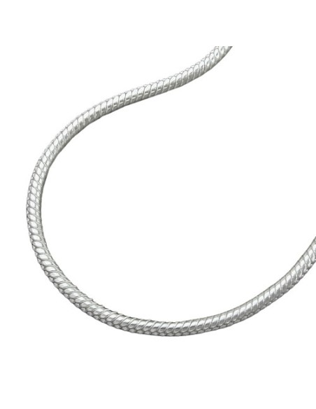 Halsband 1,3mm Round Snake Kedja Silver 925 36cm
