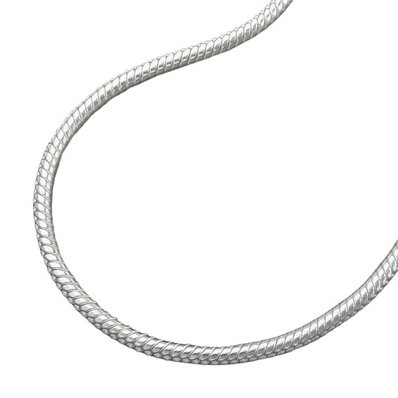 Halsband 1,3mm Round Snake Kedja Silver 925 38cm