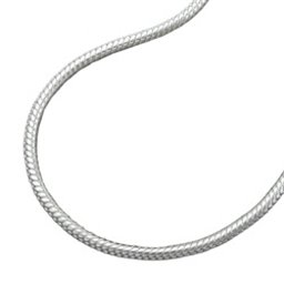 Halsband 1,3mm Round Snake Kedja Silver 925 38cm
