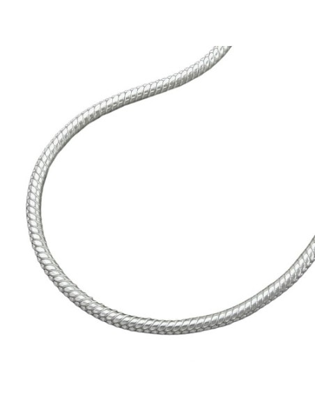 Halsband 1,5mm Round Snake Kedja Shiny Silver 925 42cm