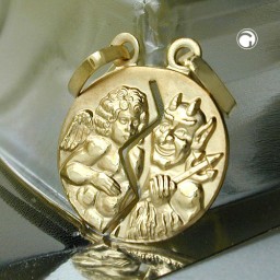 friendship pendant angel & devil 9k gold