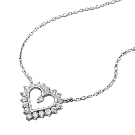 Halsband 1.1mm Heart With Zirconias Silver 925 43cm