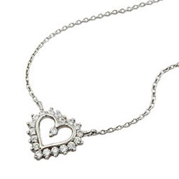 Halsband 1.1mm Heart With Zirconias Silver 925 43cm
