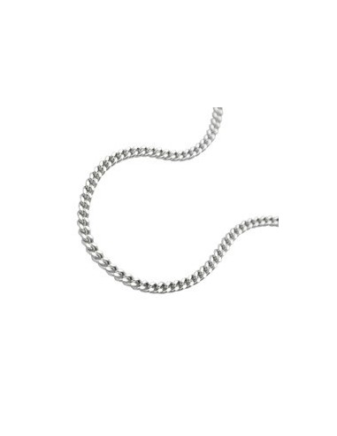 Halsband 1.4mm Flat Curb Kedja 2x Diamond Cut Silver 925 38cm