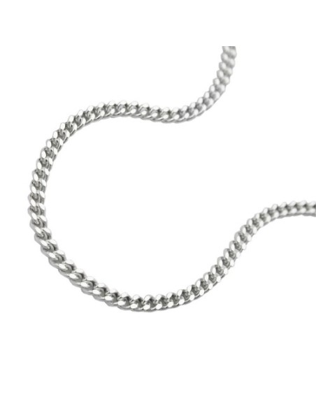 Halsband 1.4mm Flat Curb Kedja 2x Diamond Cut Silver 925 42cm