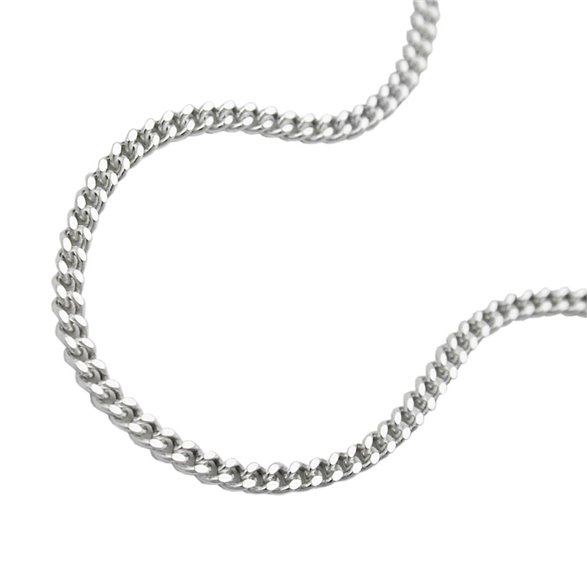Halsband 1.4mm Flat Curb Kedja 2x Diamond Cut Silver 925 45cm