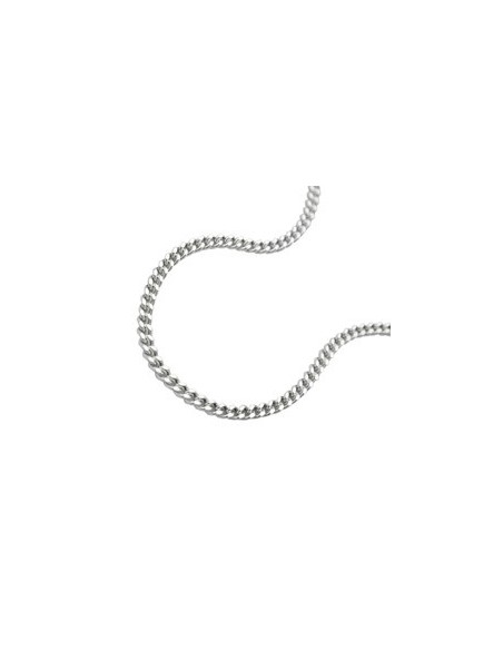 Halsband 1.4mm Flat Curb Kedja 2x Diamond Cut Silver 925 45cm
