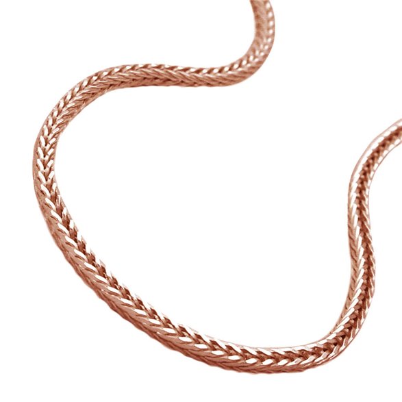 Halsband 1.5mm Foxtail Kedja Square Rose Guldpläterad 10 Milliem Guldpläterad Silver 925 42cm