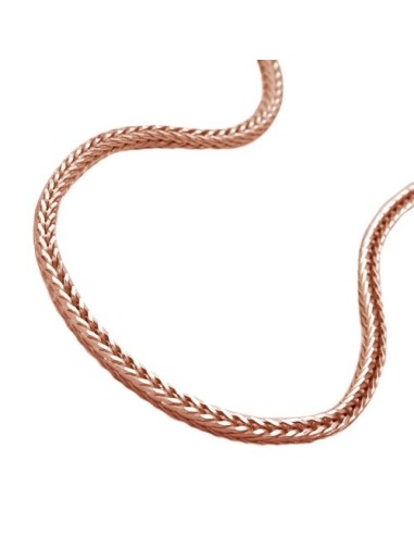 Halsband 1.5mm Foxtail Kedja Square Rose Guldpläterad 10 Milliem Guldpläterad Silver 925 42cm