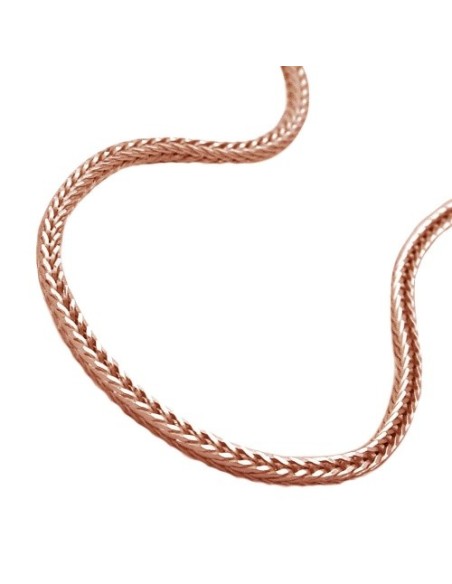 Halsband 1.5mm Foxtail Kedja Square Rose Guldpläterad 10 Milliem Guldpläterad Silver 925 42cm