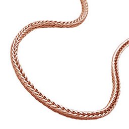 Halsband 1.5mm Foxtail Kedja Square Rose Guldpläterad 10 Milliem Guldpläterad Silver 925 42cm