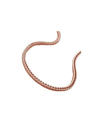Halsband 1.5mm Foxtail Kedja Square Rose Guldpläterad 10 Milliem Guldpläterad Silver 925 42cm