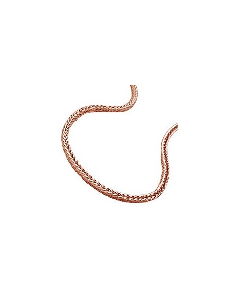 Halsband 1.5mm Foxtail Kedja Square Rose Guldpläterad 10 Milliem Guldpläterad Silver 925 42cm