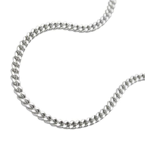 Halsband 1.7mm Flat Curb Kedja 2x Diamond Cut Silver 925 45cm