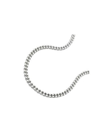 Halsband 1.7mm Flat Curb Kedja 2x Diamond Cut Silver 925 55cm