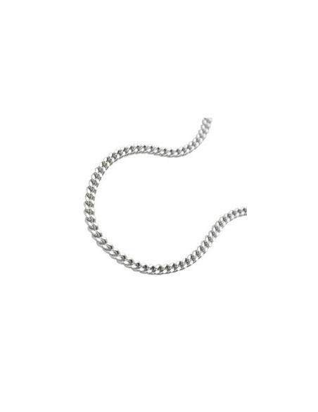 Halsband 1.7mm Flat Curb Kedja 2x Diamond Cut Silver 925 55cm