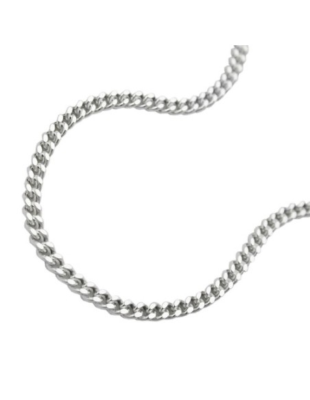 Halsband 1.7mm Flat Curb Kedja 2x Diamond Cut Silver 925 60cm