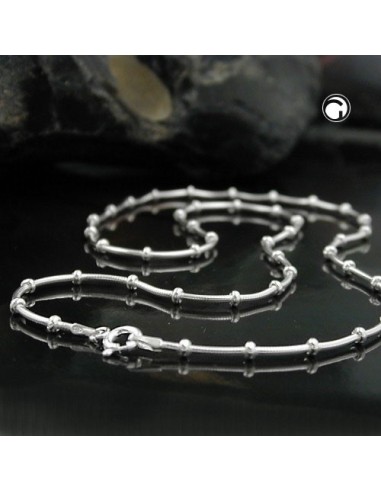 Halsband 1mm Round Snake Kedja With Balls Symmetrical Silver 925 42cm