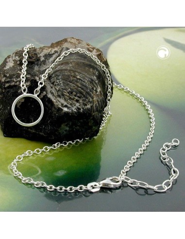 Halsband 2.2mm Anchor Kedja With Ring For Berlock Hängsmycke Silver 925 38cm