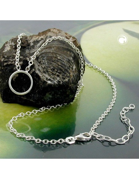 Halsband 2.2mm Anchor Kedja With Ring For Berlock Hängsmycke Silver 925 38cm