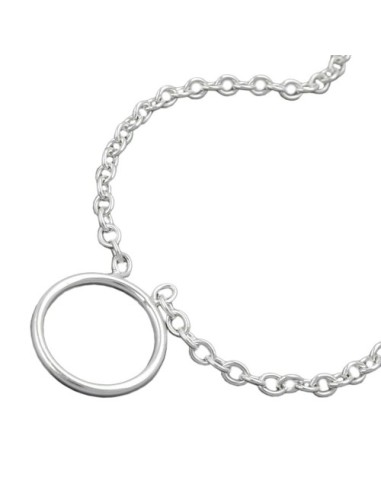 Halsband 2.2mm Anchor Kedja With Ring For Berlock Hängsmycke Silver 925 38cm