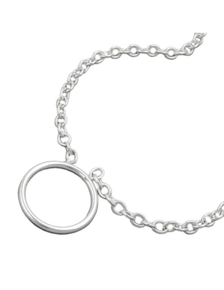 Halsband 2.2mm Anchor Kedja With Ring For Berlock Hängsmycke Silver 925 38cm