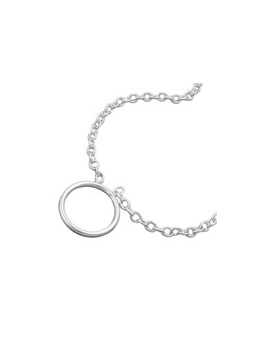 Halsband 2.2mm Anchor Kedja With Ring For Berlock Hängsmycke Silver 925 38cm