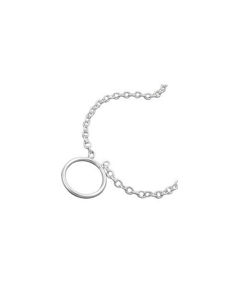 Halsband 2.2mm Anchor Kedja With Ring For Berlock Hängsmycke Silver 925 38cm