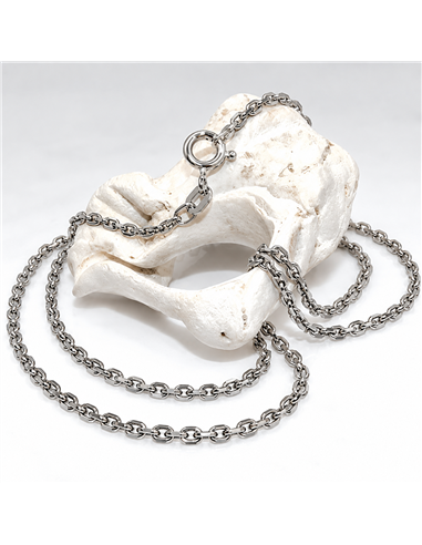 Halsband 2mm Anchor Kedja 8x Diamond Rhodium Plated Silver 925 60cm