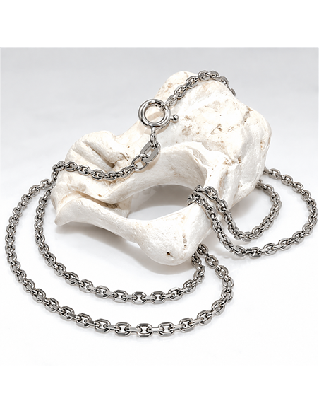 Halsband 2mm Anchor Kedja 8x Diamond Rhodium Plated Silver 925 60cm