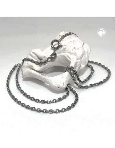 Halsband 2mm Anchor Kedja Rhodium Plated Silver 925 40cm