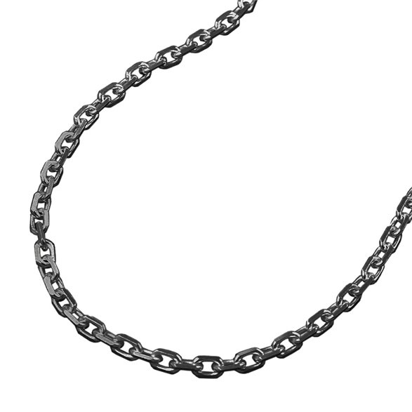 Halsband 2mm Anchor Kedja Rhodium Plated Silver 925 45cm