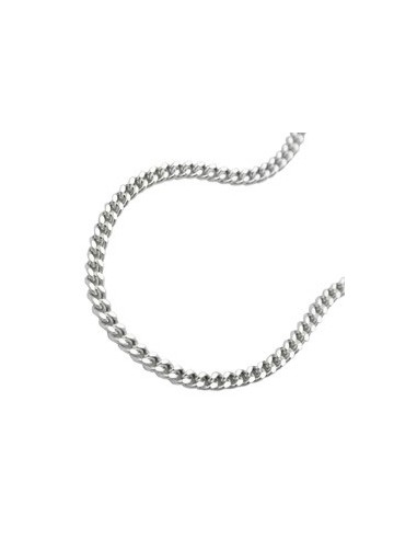Halsband 2mm Flat Curb Kedja 2x Diamond Cut Silver 925 50cm
