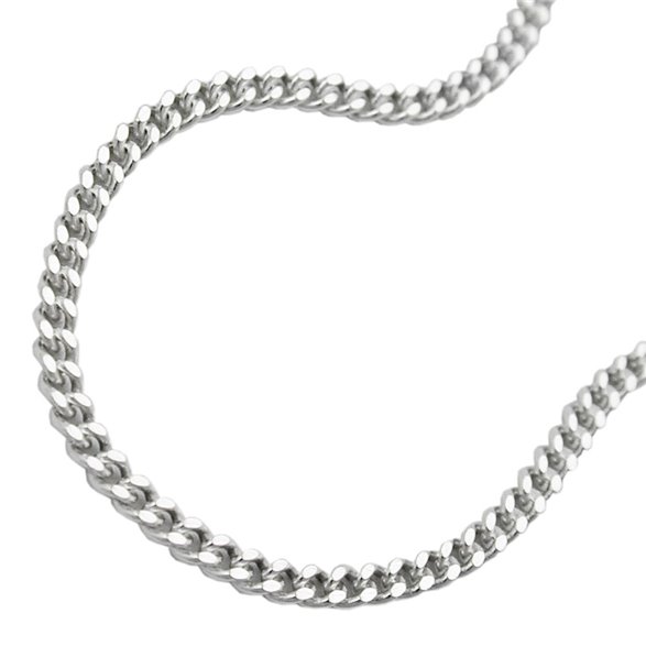 Halsband 2mm Flat Curb Kedja 2x Diamond Cut Silver 925 60cm