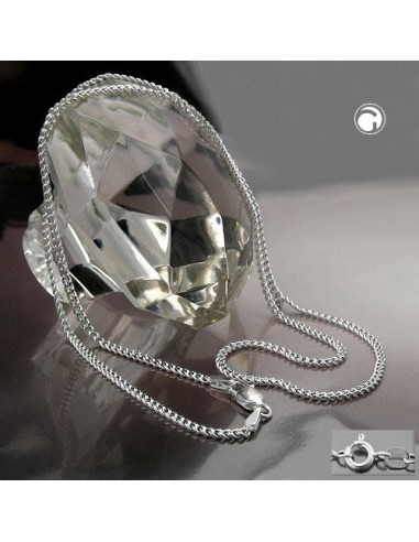 Halsband 2mm Flat Curb Kedja 2x Diamond Cut Silver 925 60cm