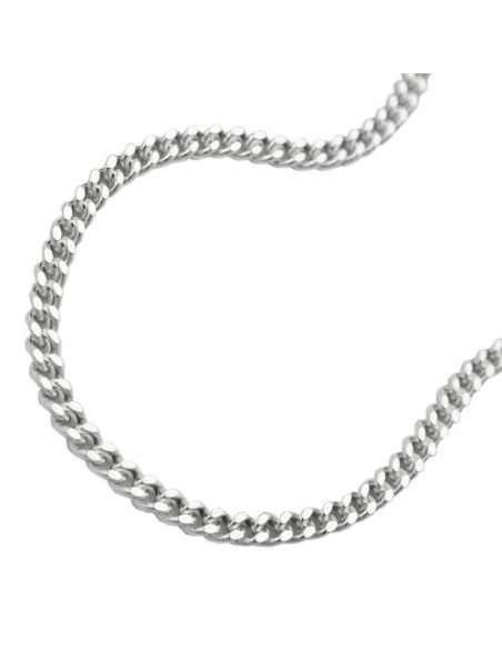 Halsband 2mm Flat Curb Kedja 2x Diamond Cut Silver 925 60cm