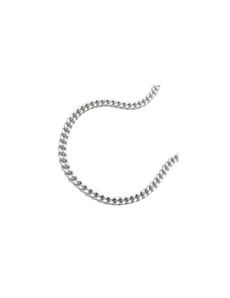 Halsband 2mm Flat Curb Kedja 2x Diamond Cut Silver 925 60cm