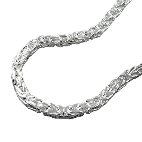 Halsband 2x2mm Square Byzantine Kedja Shiny Silver 925 45cm