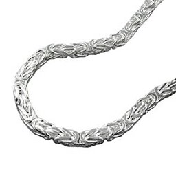 Halsband 2x2mm Square Byzantine Kedja Shiny Silver 925 45cm