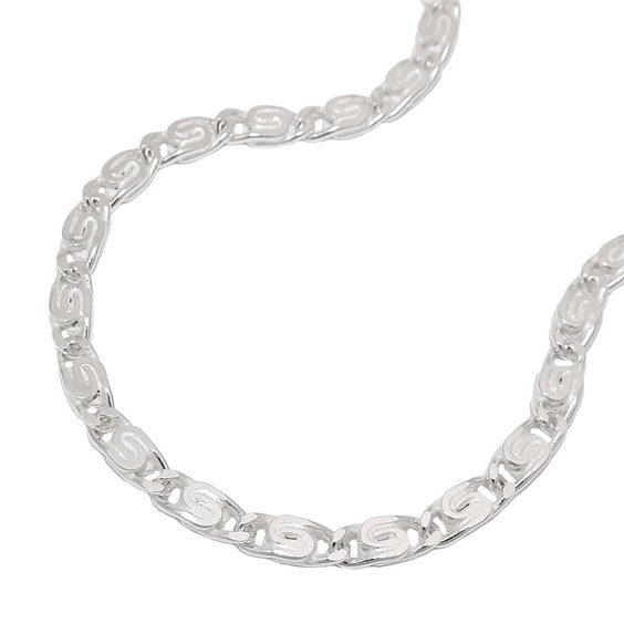 Halsband 3.2mm Flat Scroll Kedja Diamond Cut Silver 925 50cm
