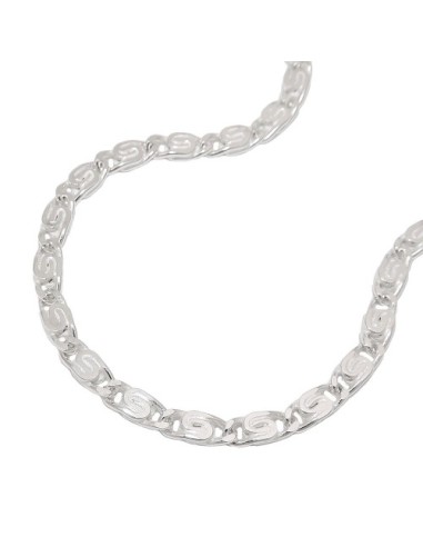 Halsband 3.2mm Flat Scroll Kedja Diamond Cut Silver 925 50cm
