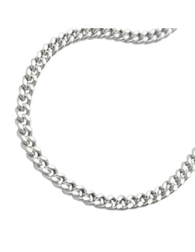 Halsband 3mm Flat Curb Kedja Diamond Cut Silver 925 70cm