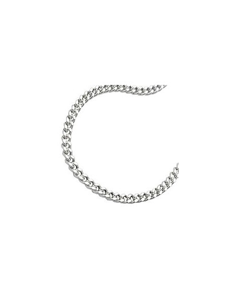Halsband 3mm Flat Curb Kedja Diamond Cut Silver 925 70cm