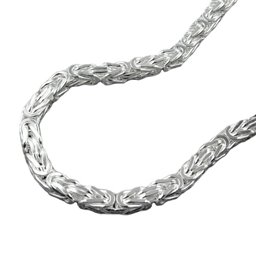 Halsband 3mm Square Byzantine Kedja Shiny Silver 925 45cm