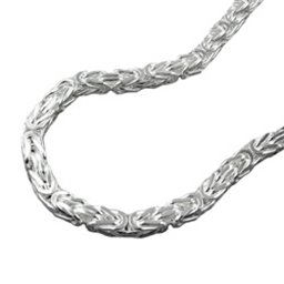 Halsband 3mm Square Byzantine Kedja Shiny Silver 925 45cm