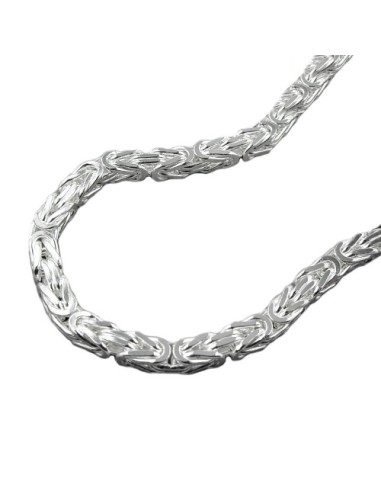 Halsband 3mm Square Byzantine Kedja Shiny Silver 925 60cm