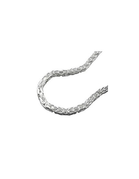 Halsband 3mm Square Byzantine Kedja Shiny Silver 925 60cm