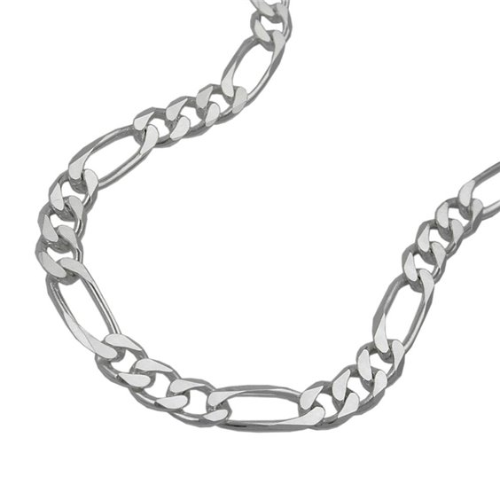 Halsband 4.8mm Flat Figaro Kedja Silver 925 55cm
