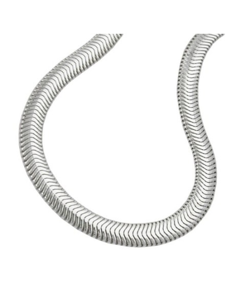 Halsband 4mm Flat Snake Kedja Shiny Silver 925 42cm